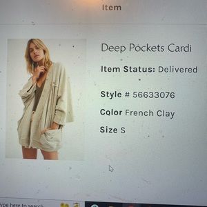 Free People Deep Pockets Cardi